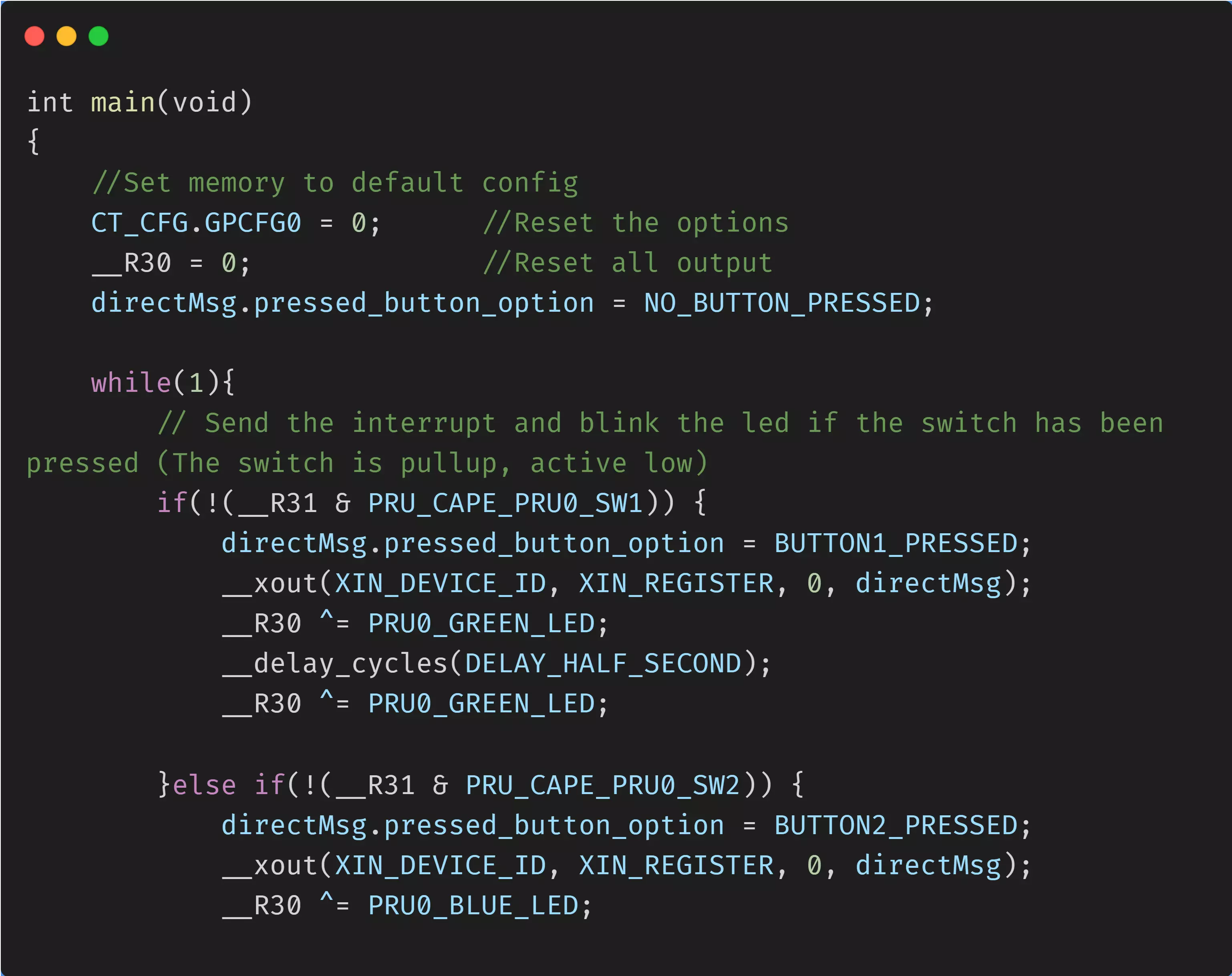 Foto enseñando código para la BeagleBone Black